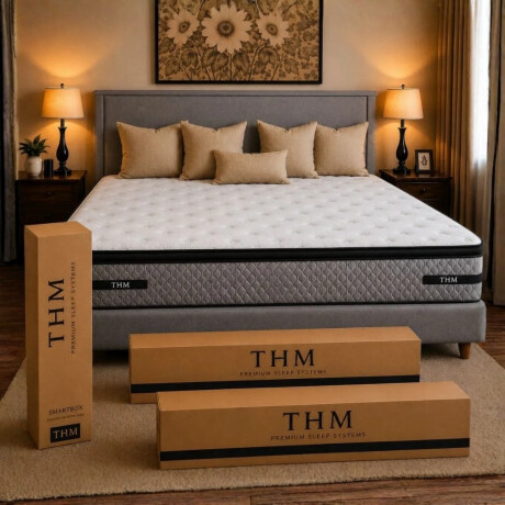 Sommier King HAMPTONS Platinum Smartbox Gris