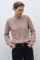 Sweater calado escote bote rosa