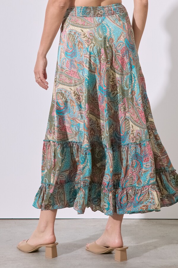 Falda Maxi Print MULTI/VERDE