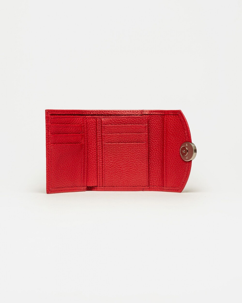 Billetera The Circle en cuero graneado Rojo