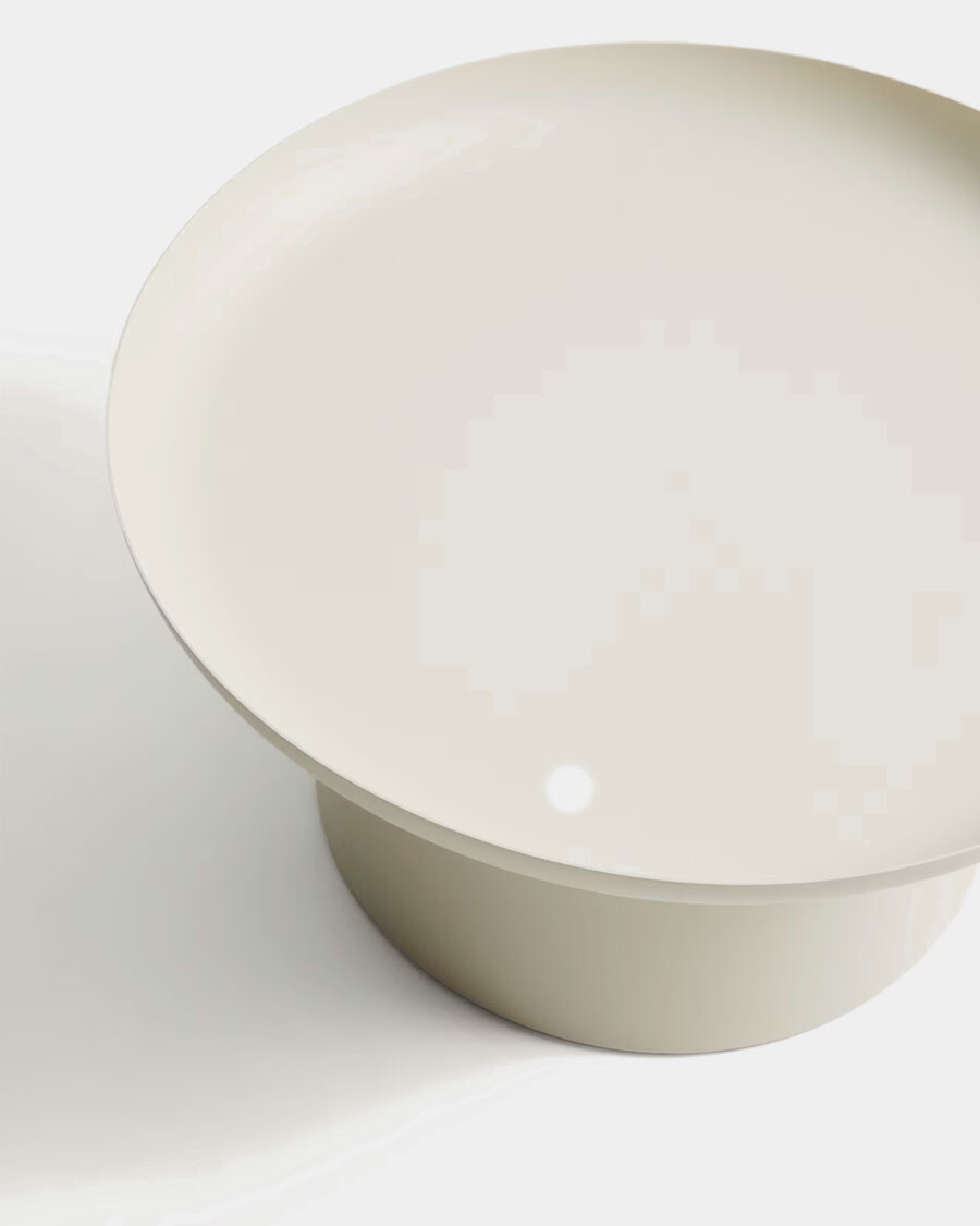 Mesa de centro Arcola de aluminio crudo Ø70cm