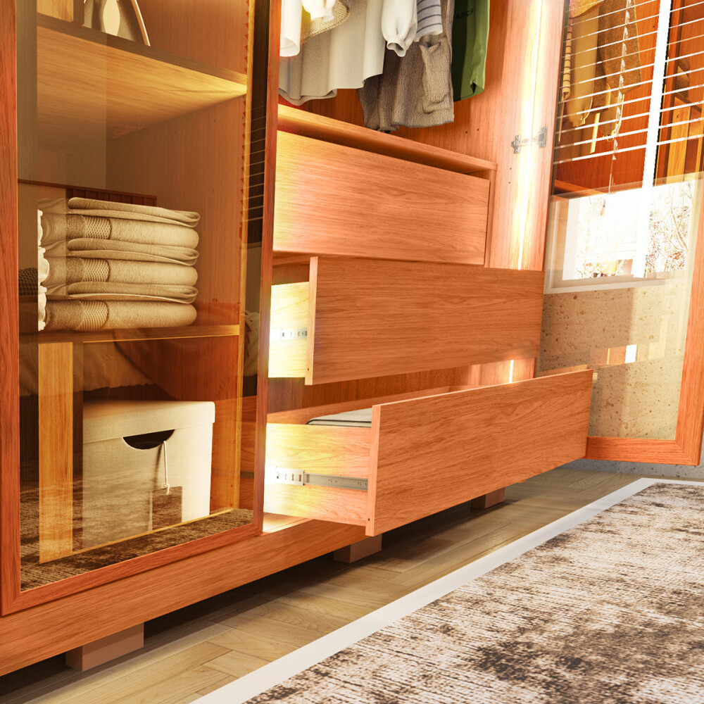 ROPERO4 PUERTAS MODELO NEW REFLEX 1.8 COLOR FREIJO Ropero4 Puertas Modelo New Reflex 1.8 Color Freijo