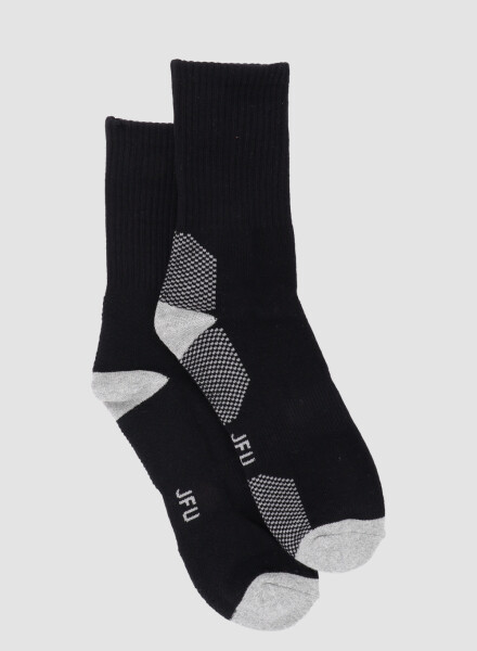 Medias 2 pack una lisa mas una con diseño y felpa interior e Negro