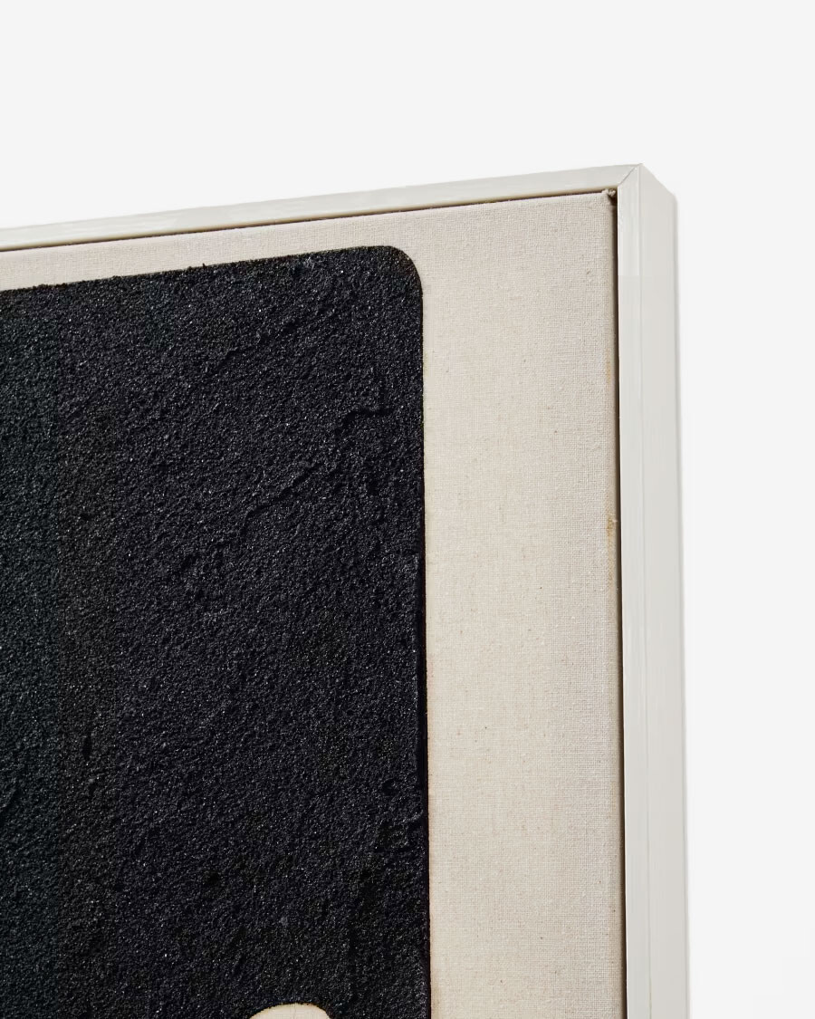 Cuadro abstracto Salmi de lino beige y negro 210 x 110 cm Cuadro abstracto Salmi de lino beige y negro 210 x 110 cm