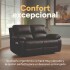 Sofá Sillón 2 Cuerpos Reclinable Masajeador Electrico Living Color Variante Negro