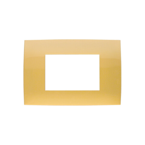Plaqueta p/3 módulos amarillo claro - Presta C51932
