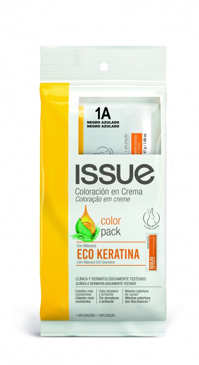 Coloración en Crema Tinta Issue Color Pack Eco Keratina - NEGRO-AZULADO 