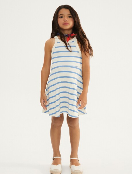 VESTIDO INFANTIL CON ESTAMPADO AZUL