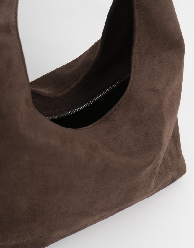 Saca Bandolera Hobo Suede - Marron Chocolate