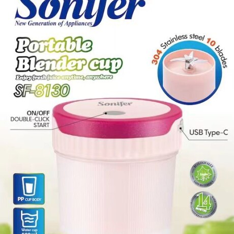 Licuadora Vaso Portátil Sonifer 500 Ml Licuadora Vaso Portátil Sonifer 500 Ml