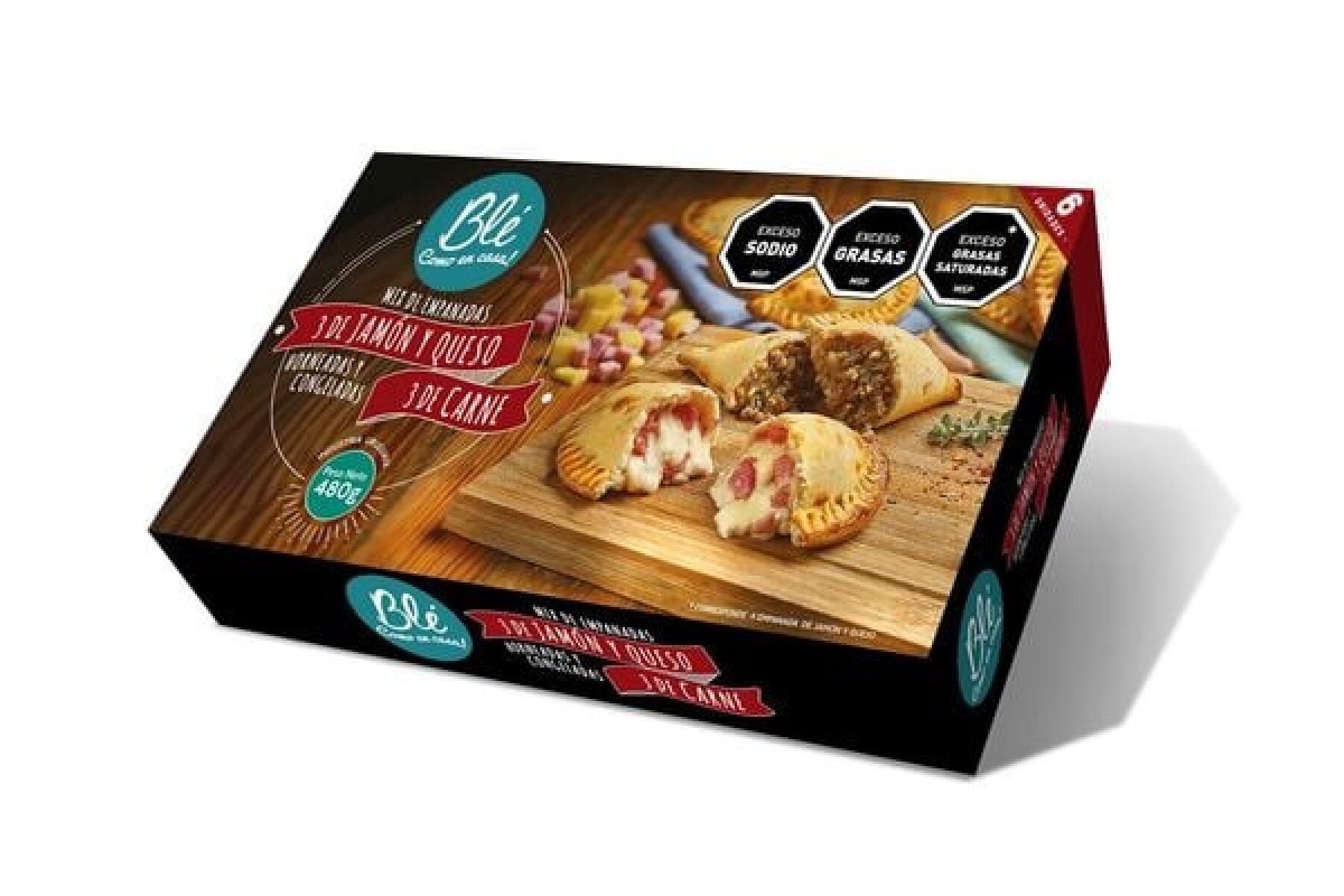 EMPANADAS MIX 3 DE JAMÓN Y QUESO 3 DE CARNE X6 BLE +SOLO PDE O WEB+ 