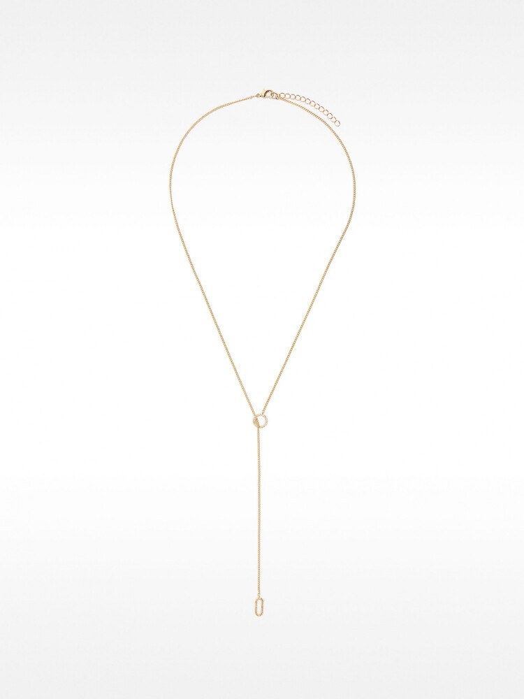 Collar Corto Con Circonitas dorado