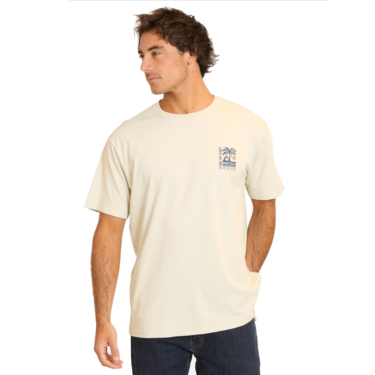 Remera Maui and Sons - Save The Planet - Beige 