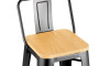 Taburete Con Respaldo Madera - Tolix Negro