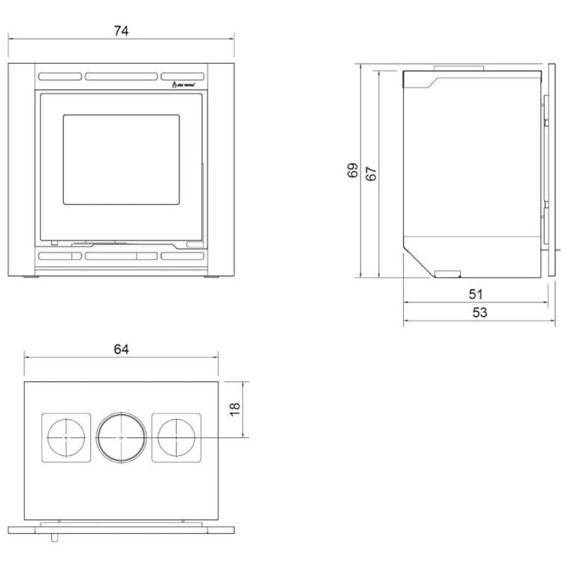 Calefactor Insertable Praga 865 Eko Varmo Calefactor Insertable Praga 865 Eko Varmo
