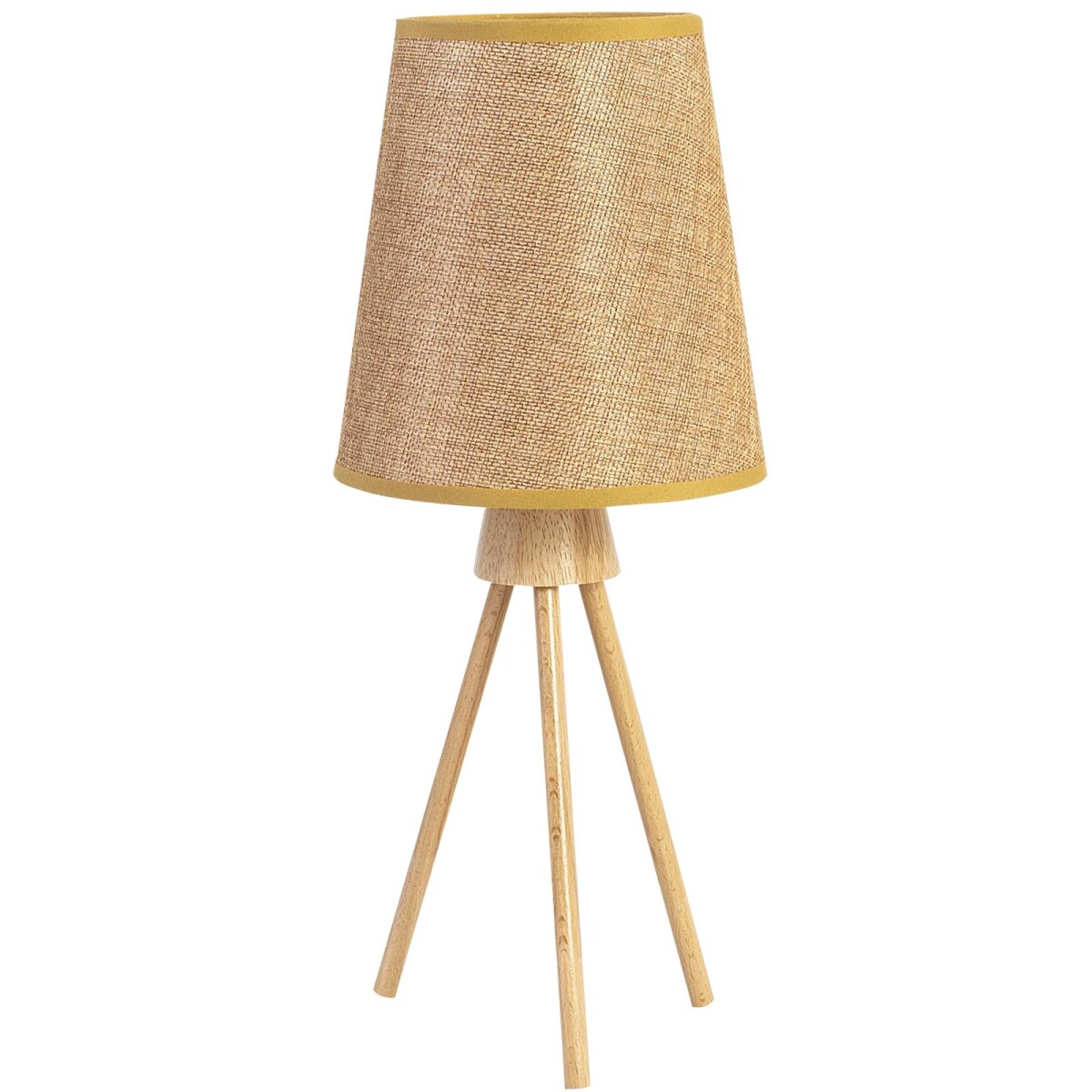 LÁMPARA DE MESA - MADERA NATURAL-BEIGE PANTALLA DE TELA 