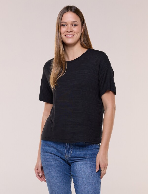 Remera Boxy Hombro Caido NEGRO