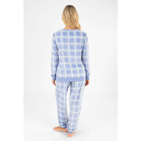 Pijama velour escoces Azul