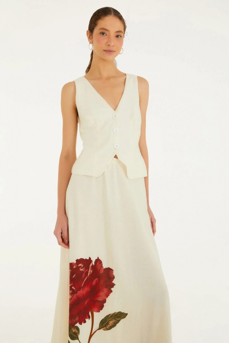 FALDA FLOR Beige