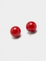 Pendientes De Esferas rojo