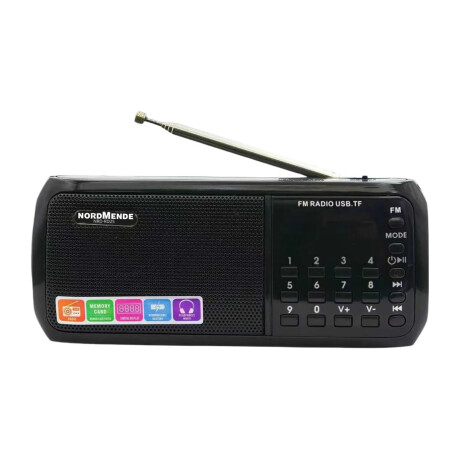 Radio Digital Portátil Nordmende AM/FM BT, USB, TF Linterna Negro