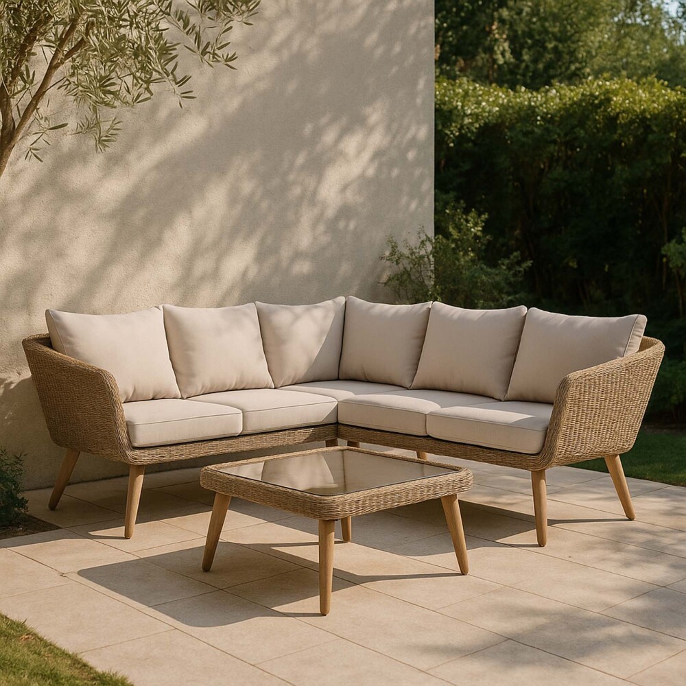 SET ESQUINERO EXTERIOR RATTAN-Y-MADERA NATURAL-BEIGE TOULOUSE