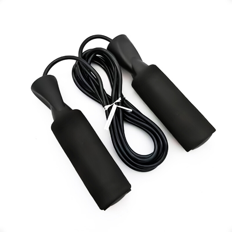 Cuerda de Saltar con Rulemán de Neopreno para Ejercicio Fitness y Crossfit Negro