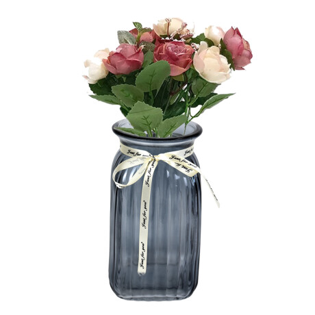 Florero de vidrio con base cuadrada Florero de vidrio con base cuadrada