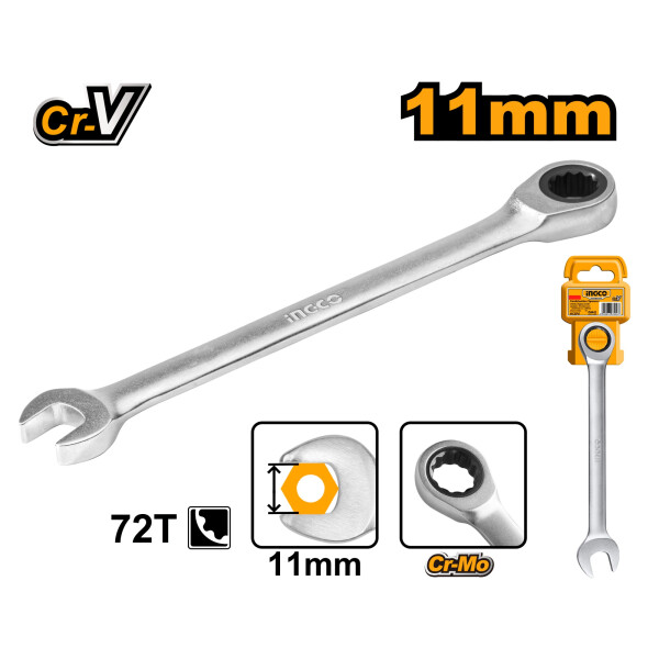 LLAVE CRIQUE COMBINADA 11 MM CR-V INGCO HCSPAR111 LLAVE CRIQUE COMBINADA 11 MM CR-V INGCO HCSPAR111