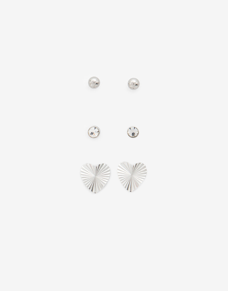 Aros Sets Metal Set De Aros Pasantes Acero - Plateado