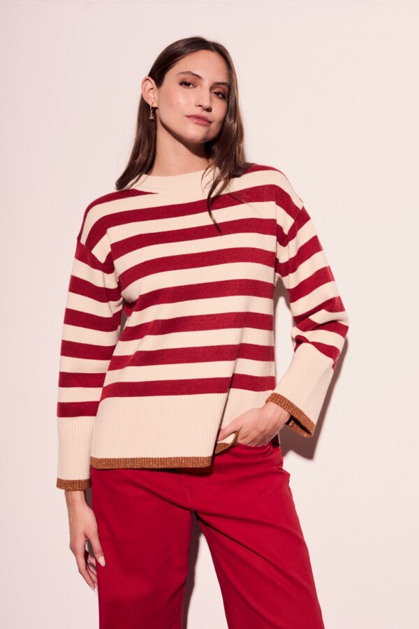 Sweater Rayado Rojo