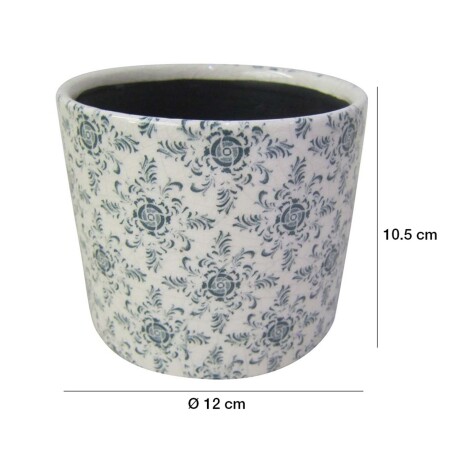 Maceta Redonda en Cerámica con Diseño Decorativo Ø12x10.5cm Maceta Redonda En Cerámica Con Diseño Decorativo ø12x10.5cm