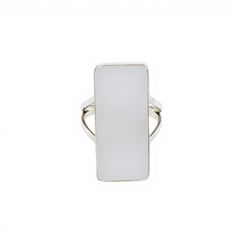 Anillo Rectangulo-Plata 925-Piedra Nacar-AN3371 conpiedra
