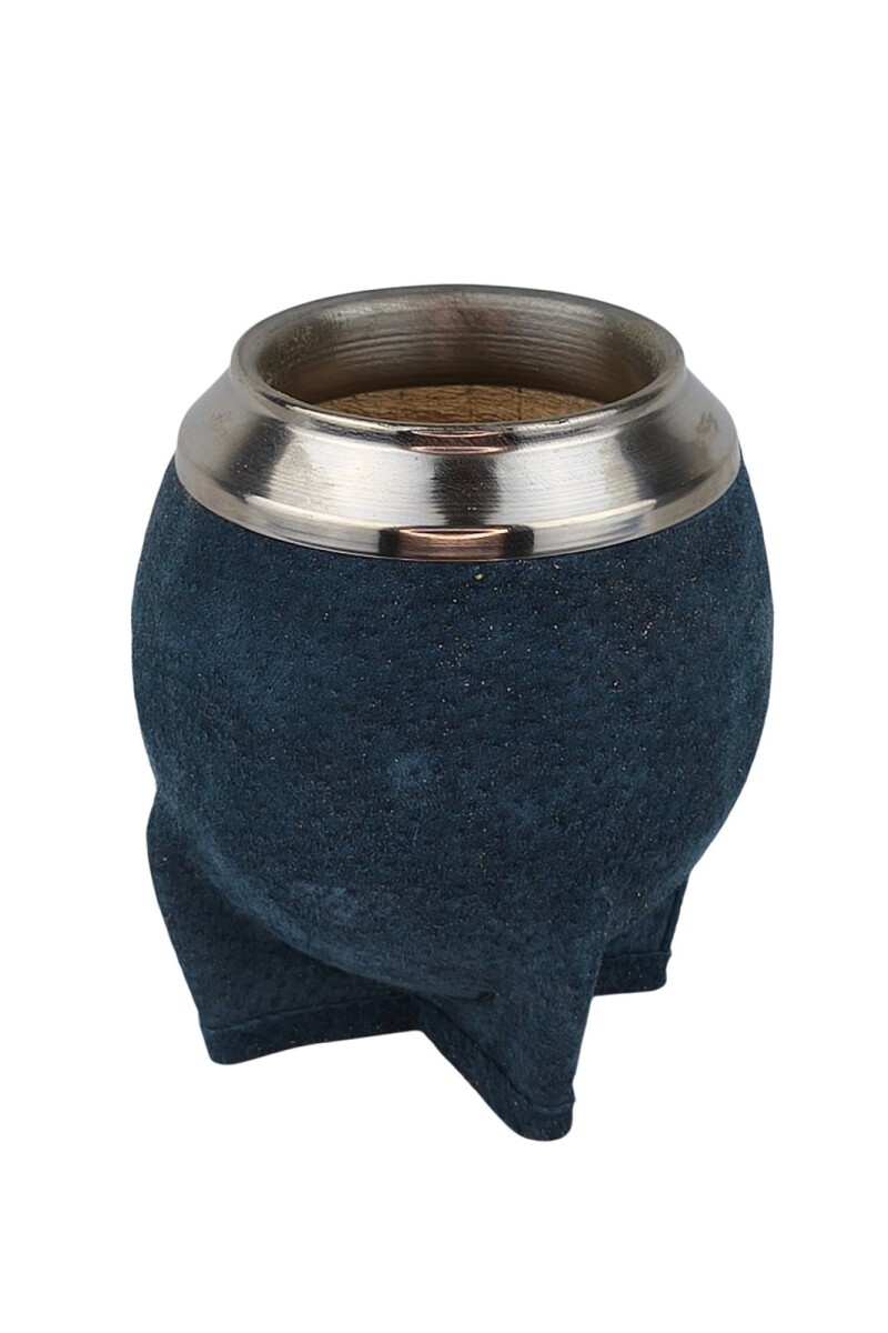 Mate de calabaza forrado en cuero modelo torpedo Azul