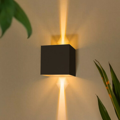 Lámpara de pared Free negro IP65 LED cálida 6W BM4054