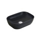 Bacha De Loza 45.5X32X13.5Cm De Apoyo Negro Mate