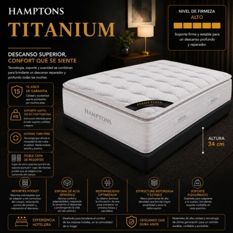 Colchon de resortes 2 Plazas Hamptons Titanium Colchon de resortes 2 Plazas Hamptons Titanium