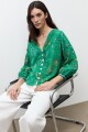 Blusa estampa Étnica verde