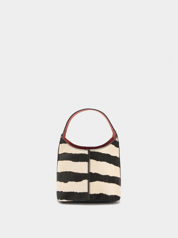 Bolso Bombonera De Piel Con Contraste negro