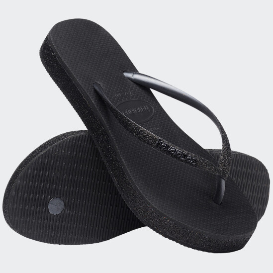 Ojotas Havaianas Slim Flatform Sparkle Negro