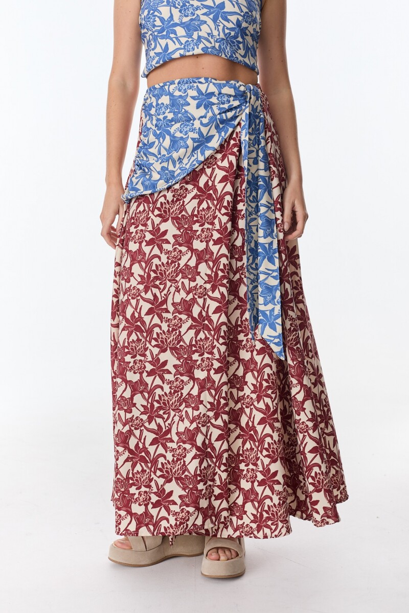 Falda Botanica Estampa Flores