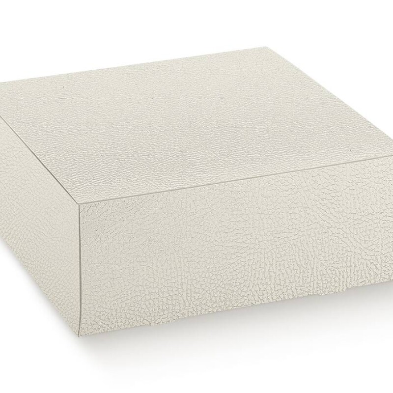 Caja plegable pratica 12x12x6 cm. - PELLE BIANCO Caja plegable pratica 12x12x6 cm. - PELLE BIANCO