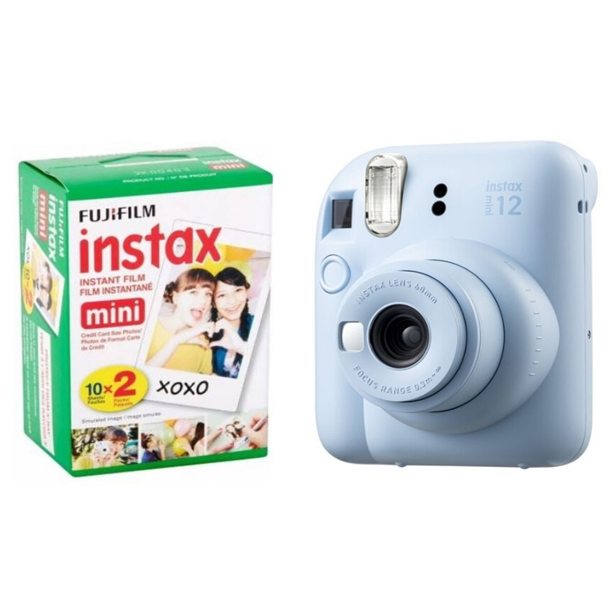 COMBO CÁMARA FUJI INSTAX MINI 12 AZUL + PELÍCULA INSTANTÁNEA MINI X20 