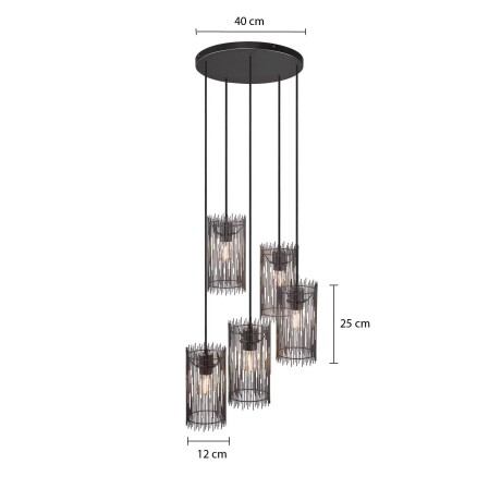 COLGANTE ESSEN X5 Luminaria Colgante Essen x5 Negra