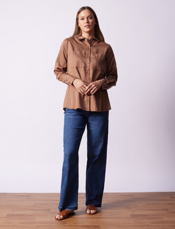 Camisa Bolsillos TOSTADO