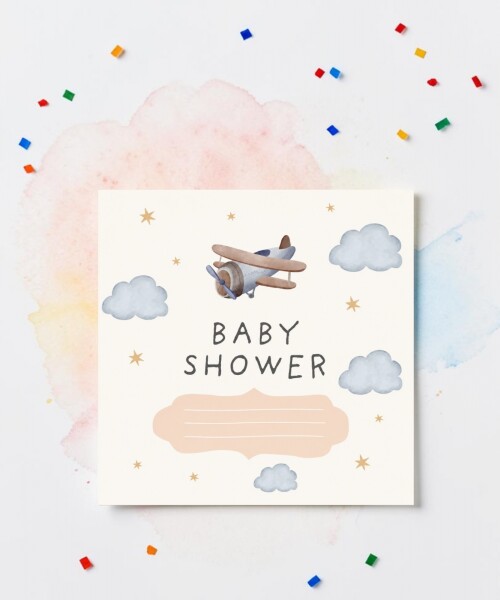 Tarjeta 10x10 baby shower DISEÑO 3
