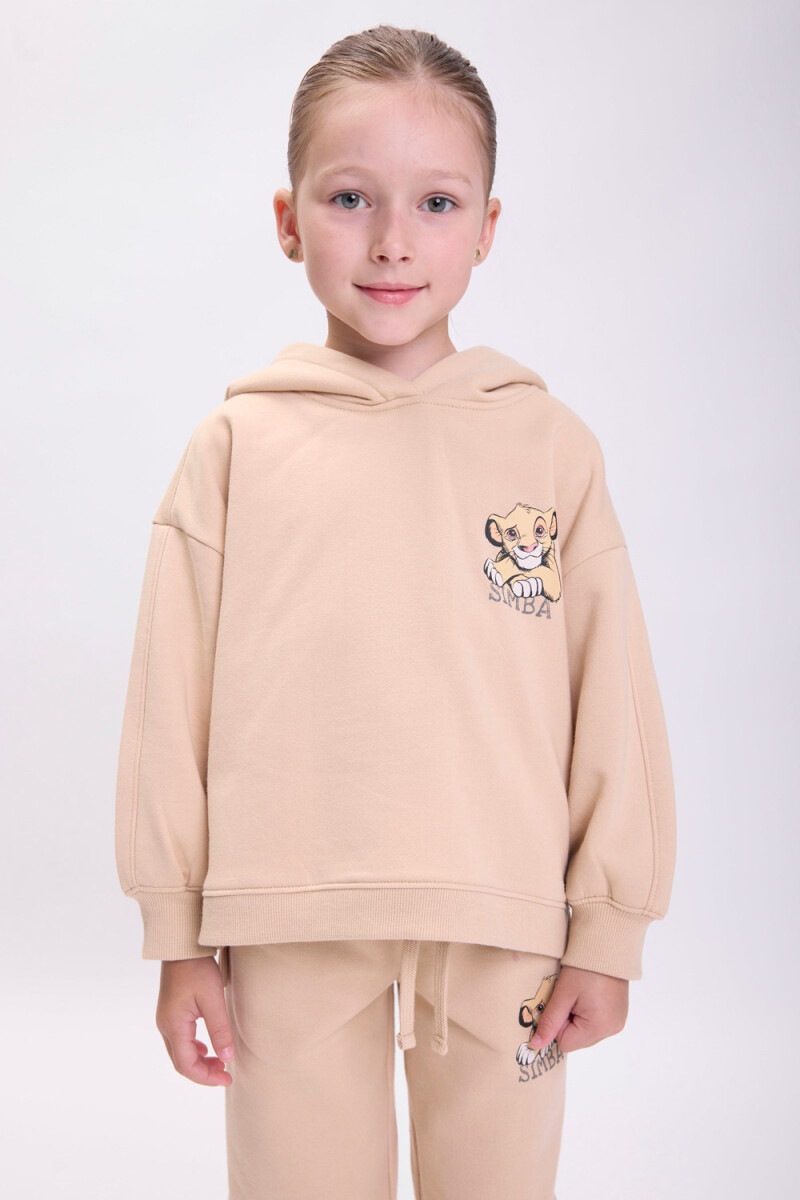 Canguro deportivo estampado Beige