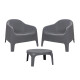 2 Sillones Skarpo + Mesa redonda Puket GRIS