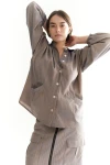 Camisa Almendra Azul