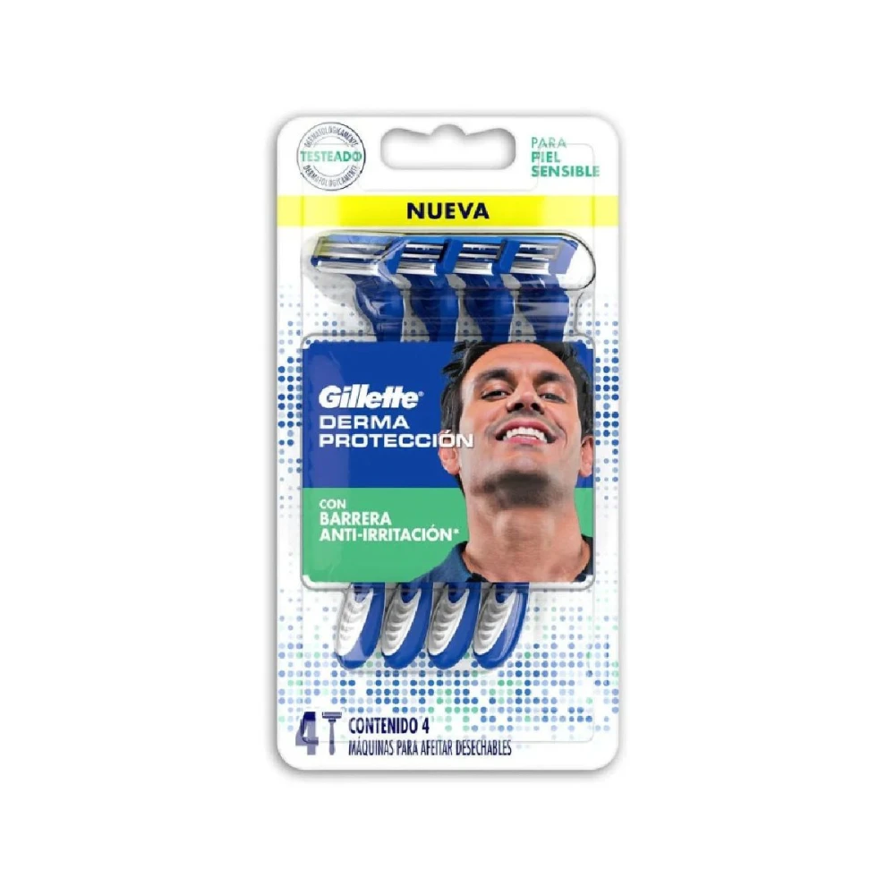 GILLETTE MAQ.DES.DERMA PROTEC X 4 KIT